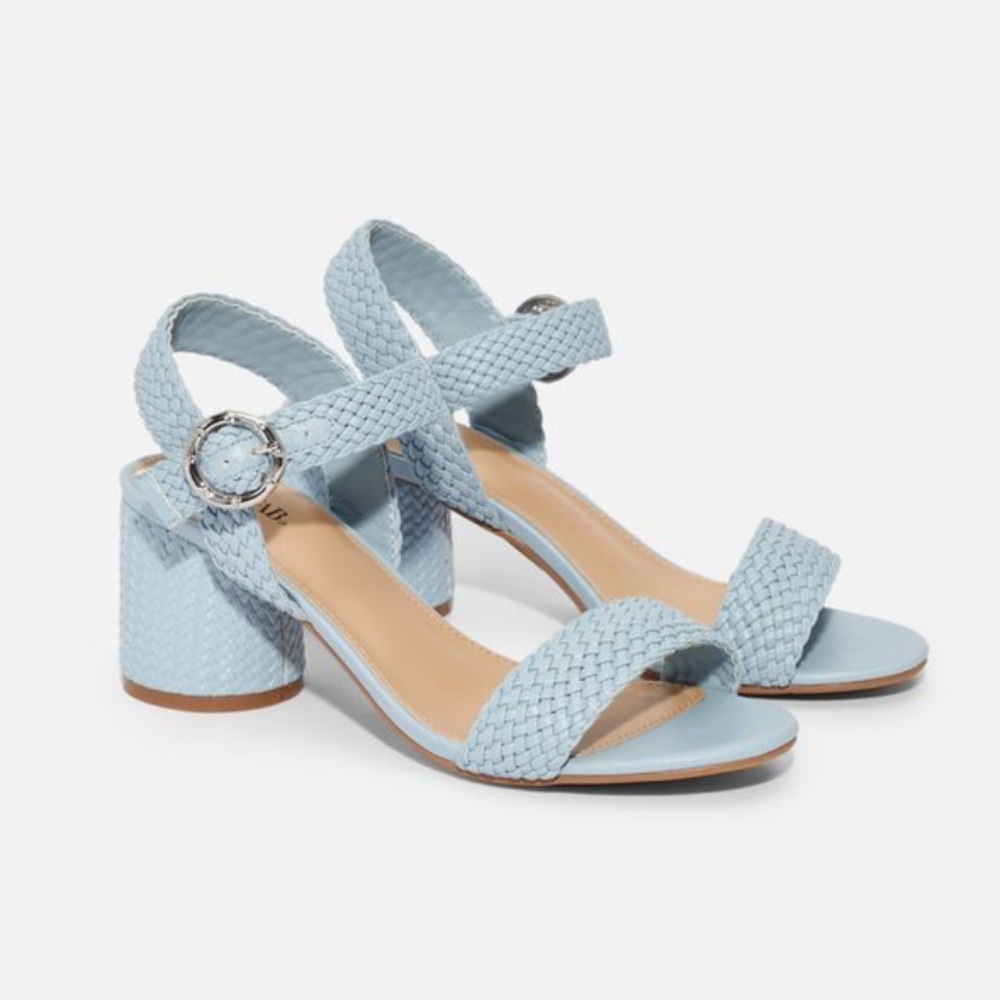 Claim to fame heeled sandal light blue justfab